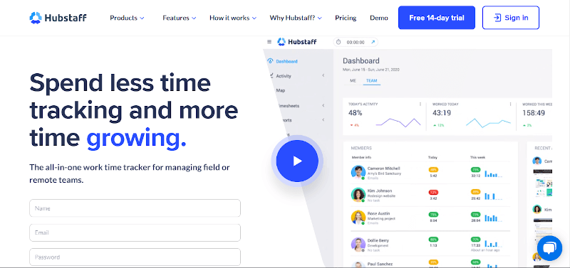 Hubstaff time management software