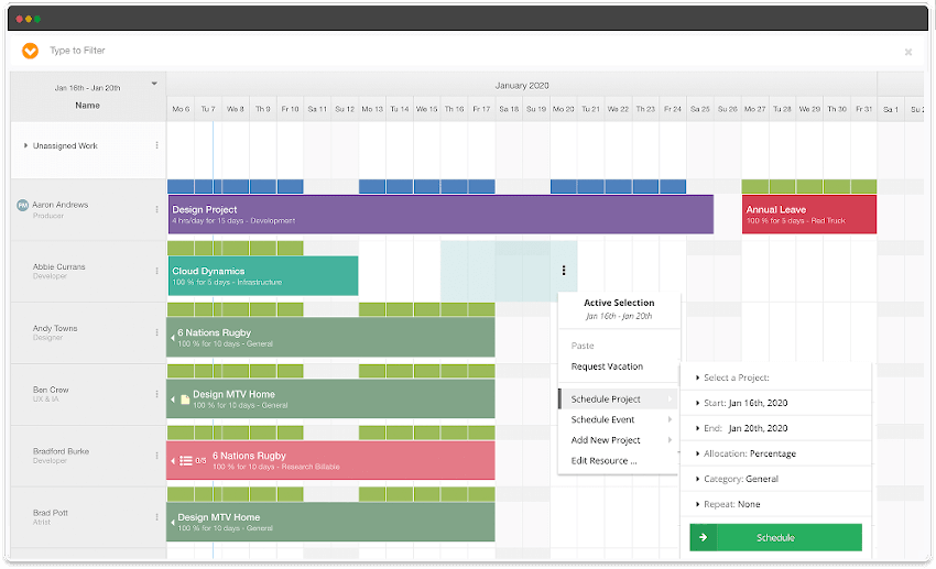 Hub Planner- Project Scheduling Tool