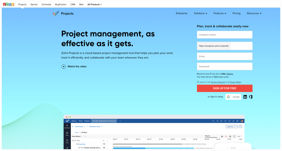Zoho Project- project scheduling tool
