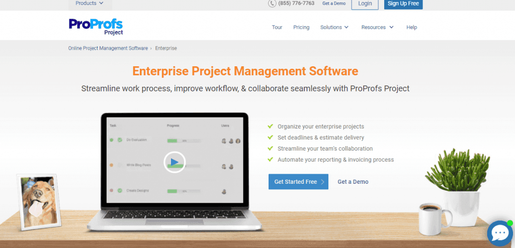 ProProfs Project is an all-in-one enterprise project management tool
