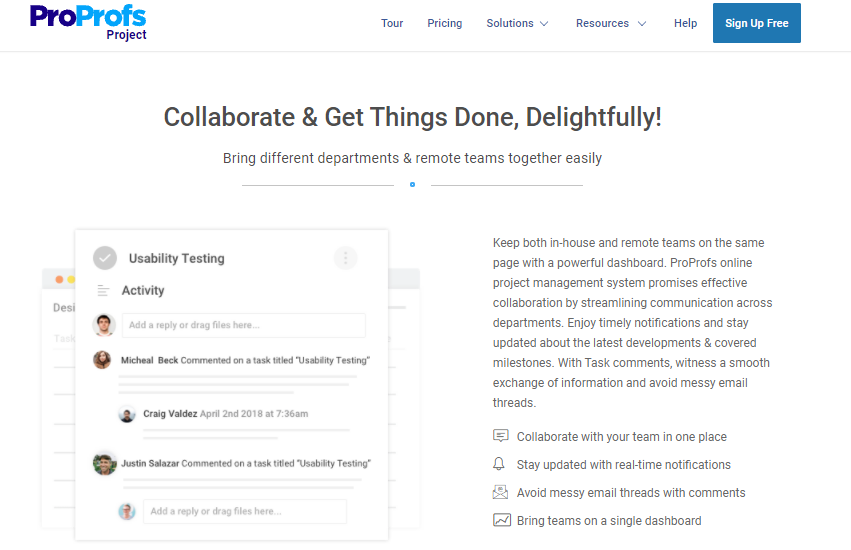 ProProfs Project-Best Remote Collaboration Software