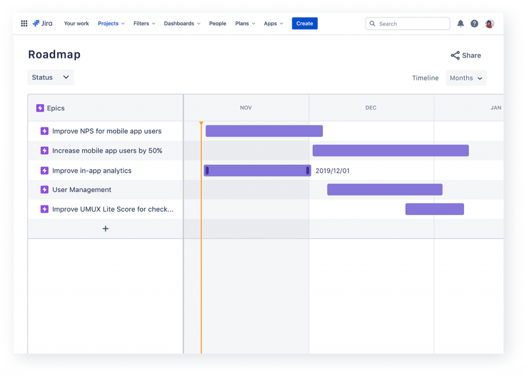 Jira Software provides software development