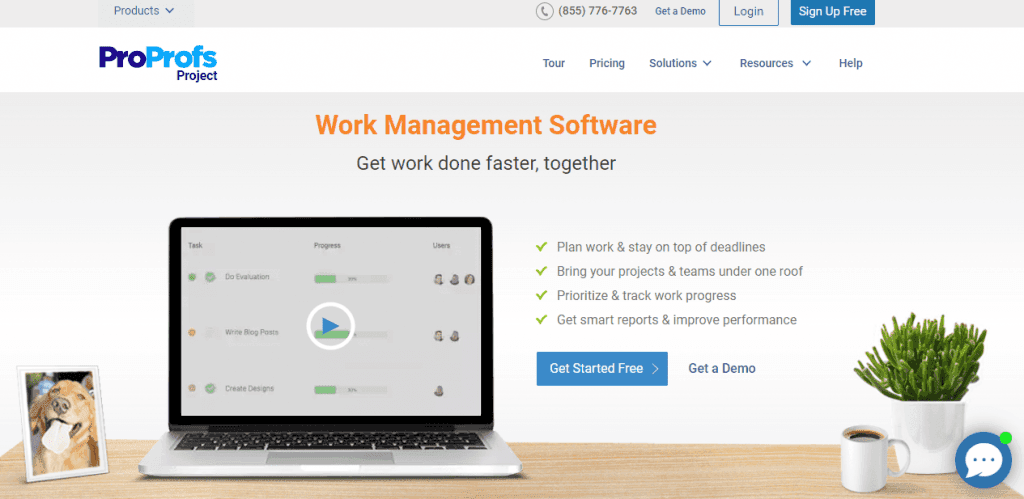 ProProfs is a feature-rich work management tool