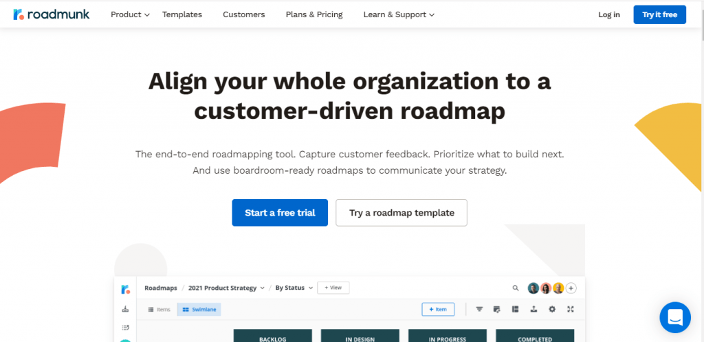 Roadmunk is online roadmap tool