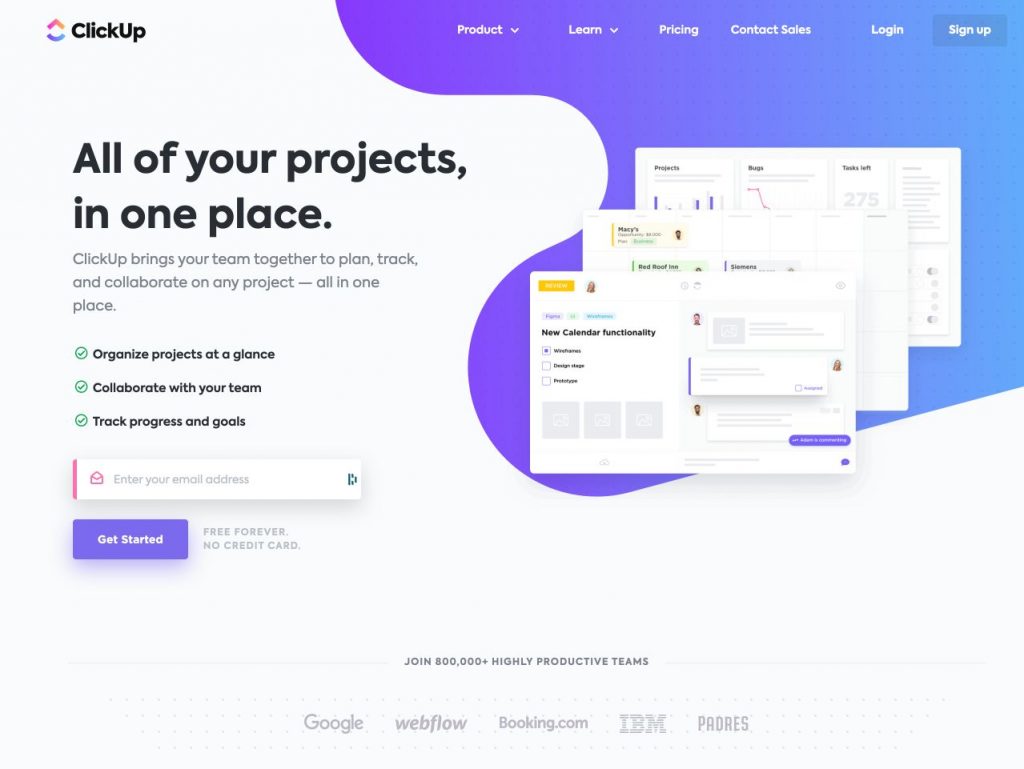 ClickUp is a project sceduling software