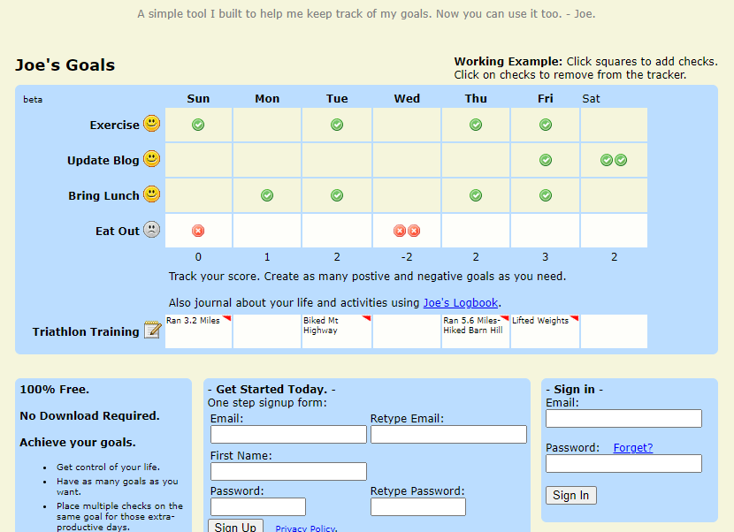 Joe's goal is one of the best goal tracker app