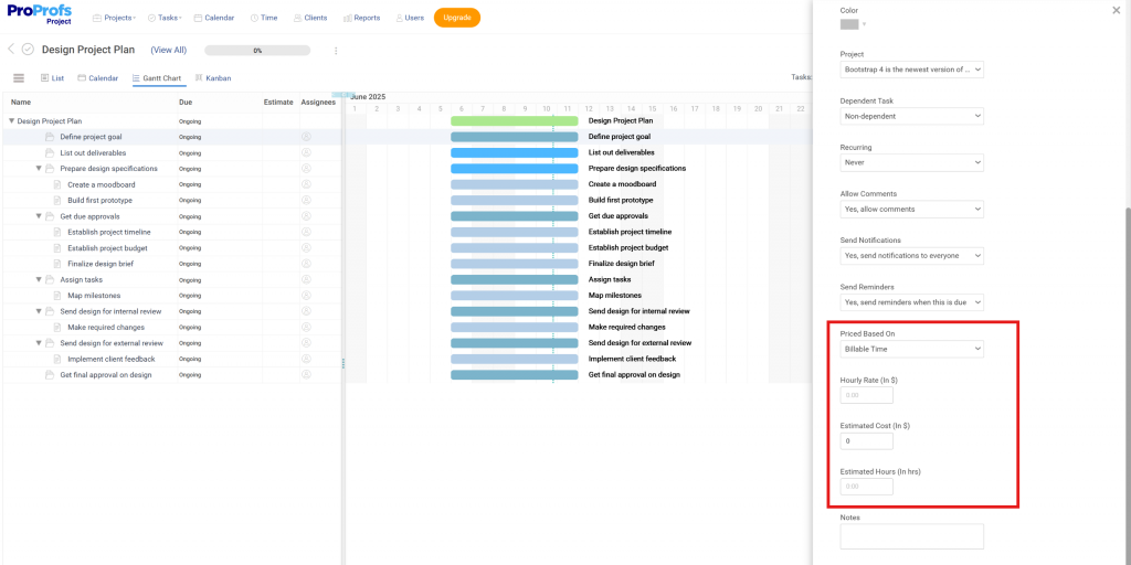Add Estimates to Track Budget