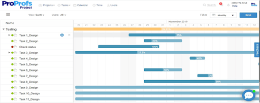Project management gantt chart example