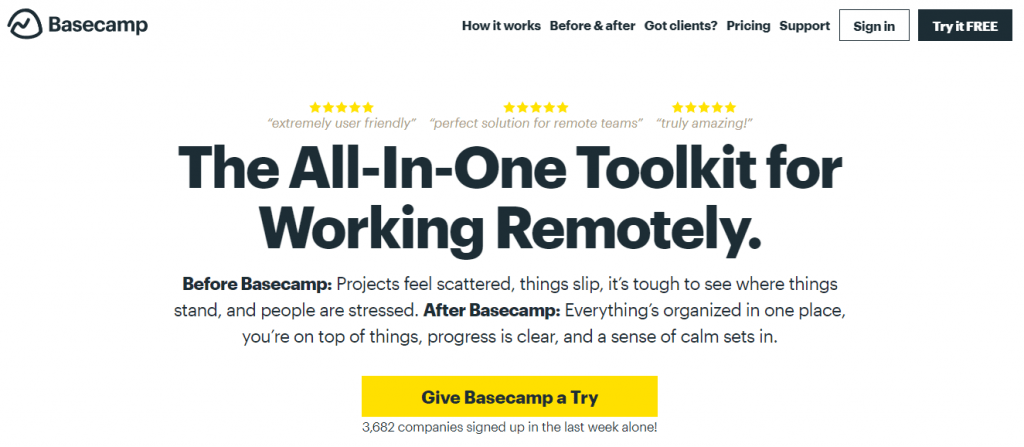 Basecamp is a marketing workflow software
