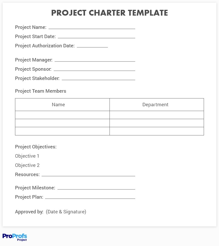 Project charter example