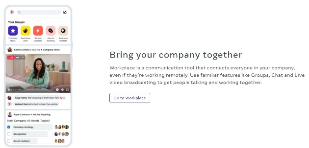 Facebook workplace is a great tool for team communication