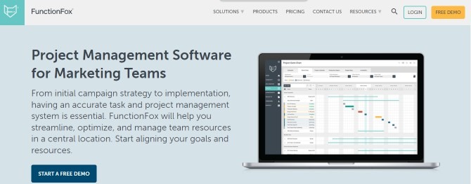 Functionfox is simple marketing project management software