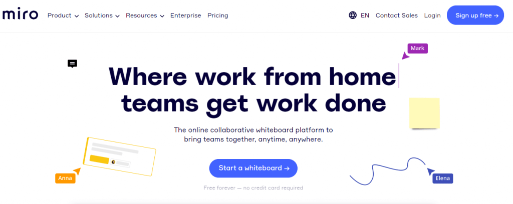 Miro is team communication software