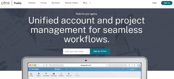 Podio works as marketing agency project management software