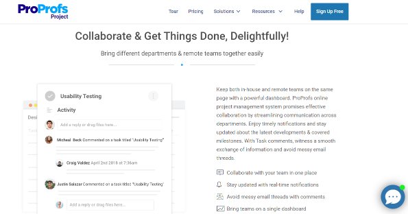 Proprofs project is a tool for online collaboration