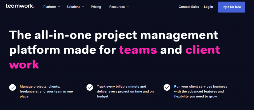 Teamwork is a project collaboration software