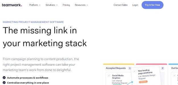 Teamwork is marketing campaign project management software