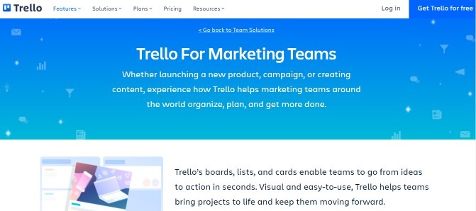 Trello is one of the best project management software for marketing