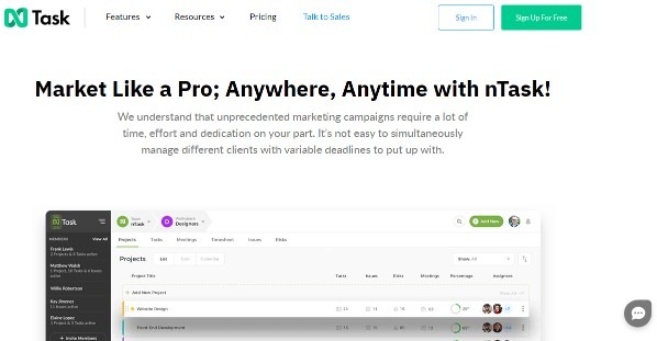 nTask is best project management software for marketing teams