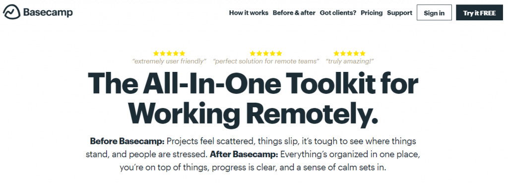 Basecamp is a collaborative platform like Clickup