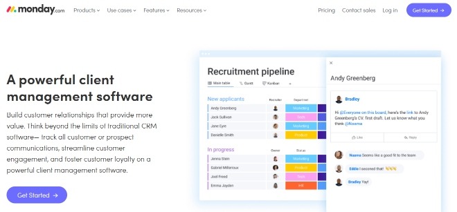 Monday.com is a popular project management tool with client tracking system