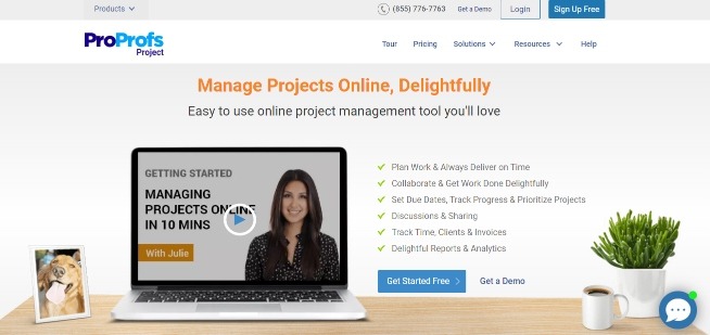 Proprofs project is a project management software with client portal
