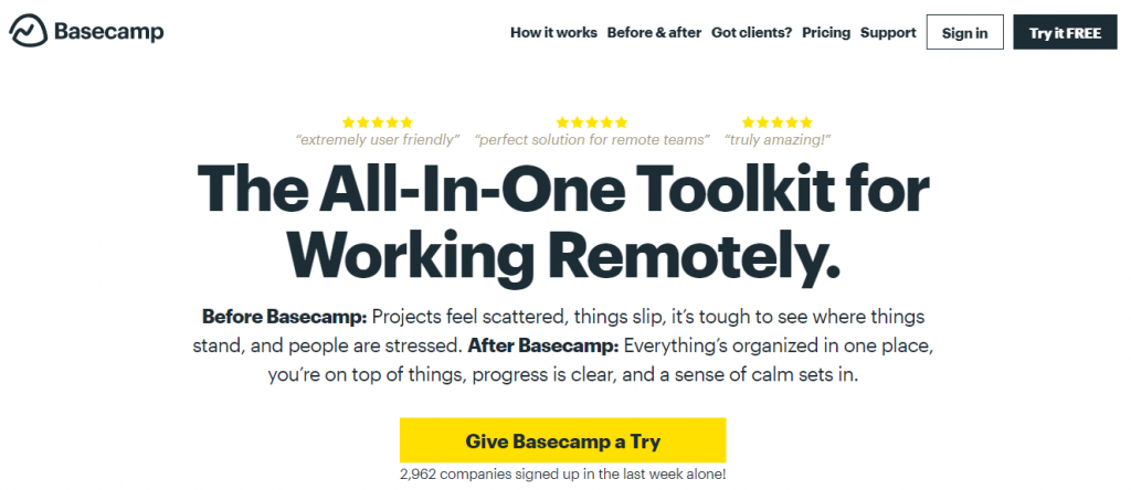 Basecamp is a planning tool for project management