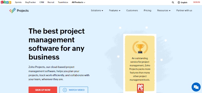 Zoho projects helps in planning in project management