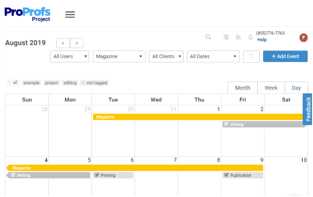 Dependency setting in calender view
