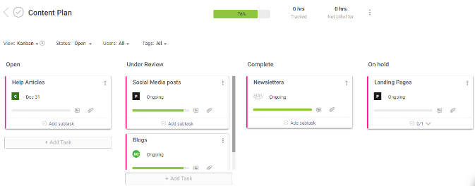 Kanban board dependencies