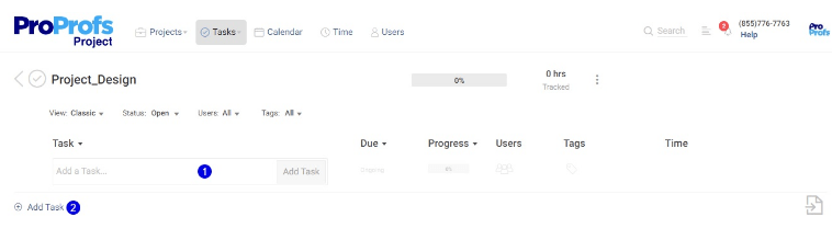 Setting up task dependency in proprofs project