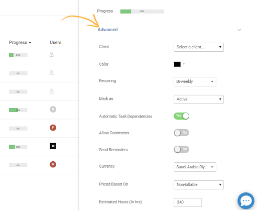 Advanced settings