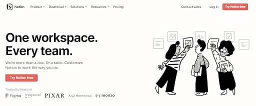 Notion is simple project management tool for agile workflows.