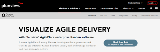 Planview is an online project management tool for agile processes.