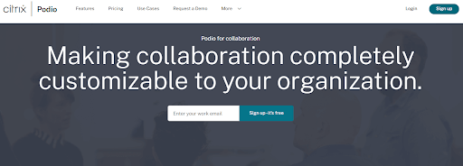 Podio provides a space where team members can coordinate.