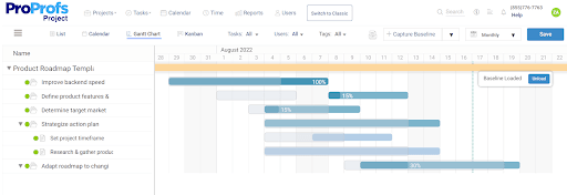 baseline for your project schedule