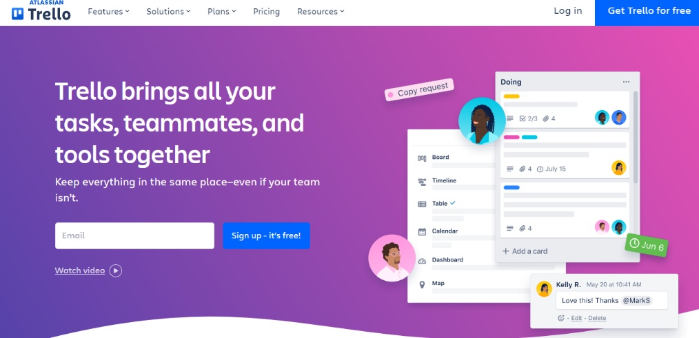 Trello is a Kanban-style platform that brings teams together.