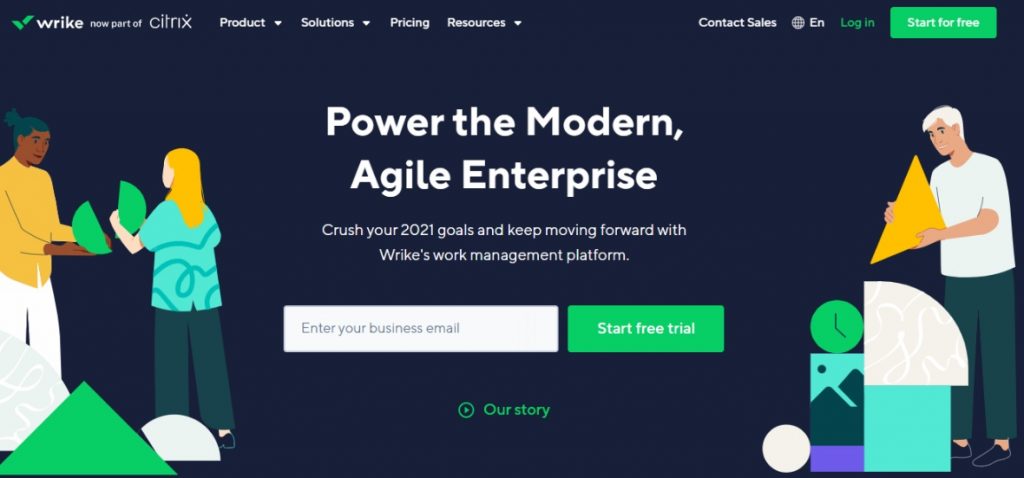 Wrike is a feature-rich platform that supports task project management.
