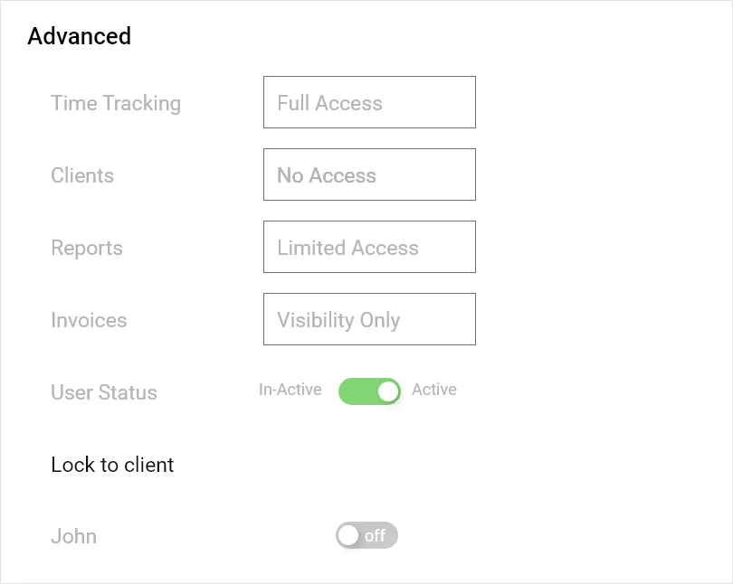 Advanced settings to set permissions for guests