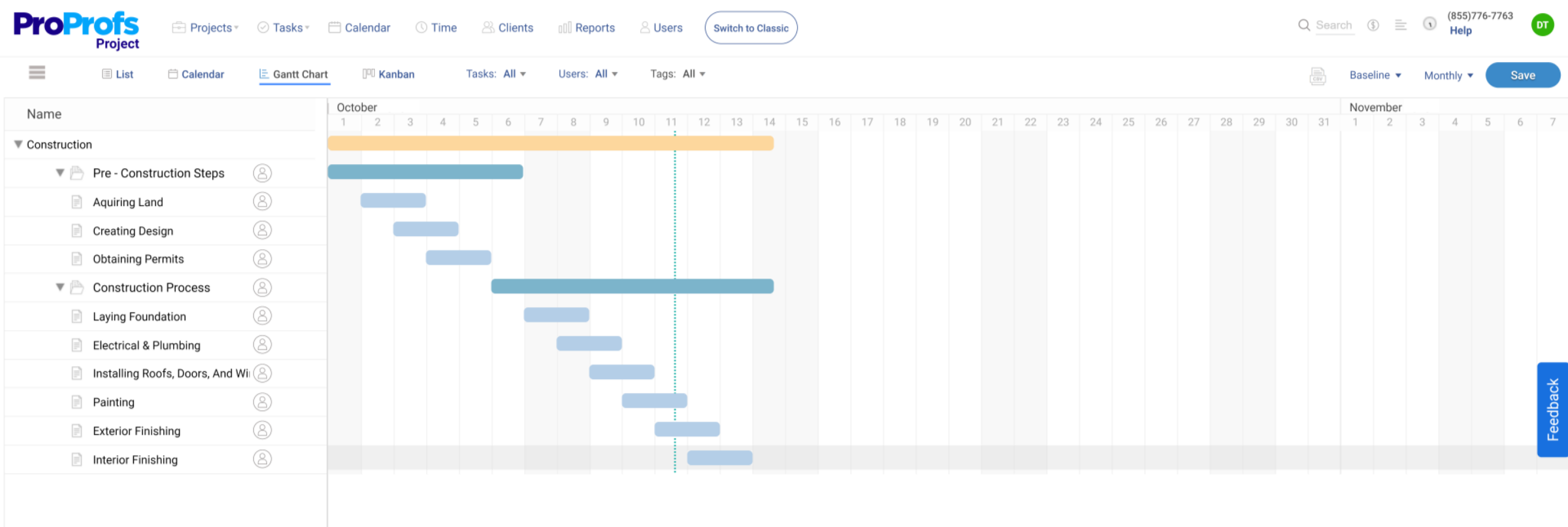 example of gantt chart for research project