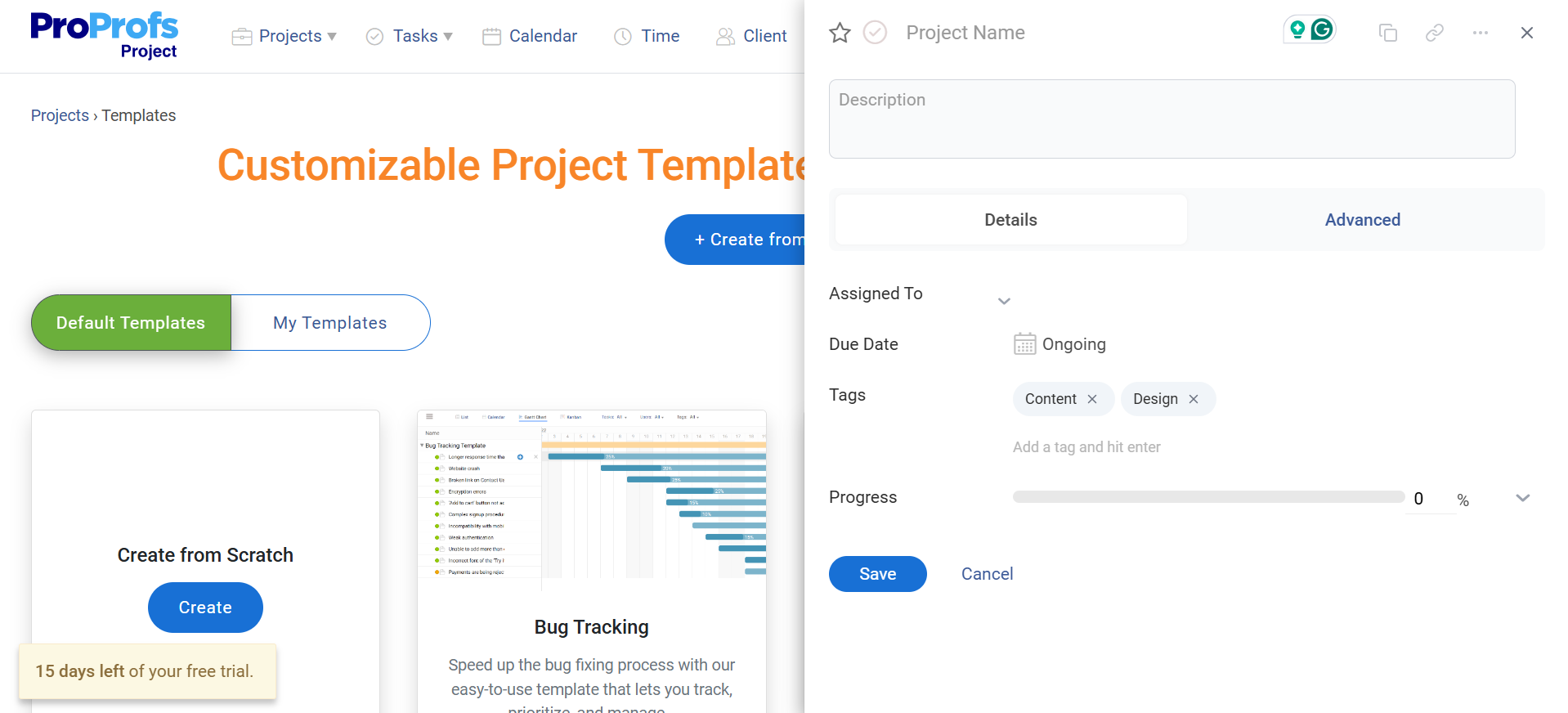 Design a project - Add description & goals