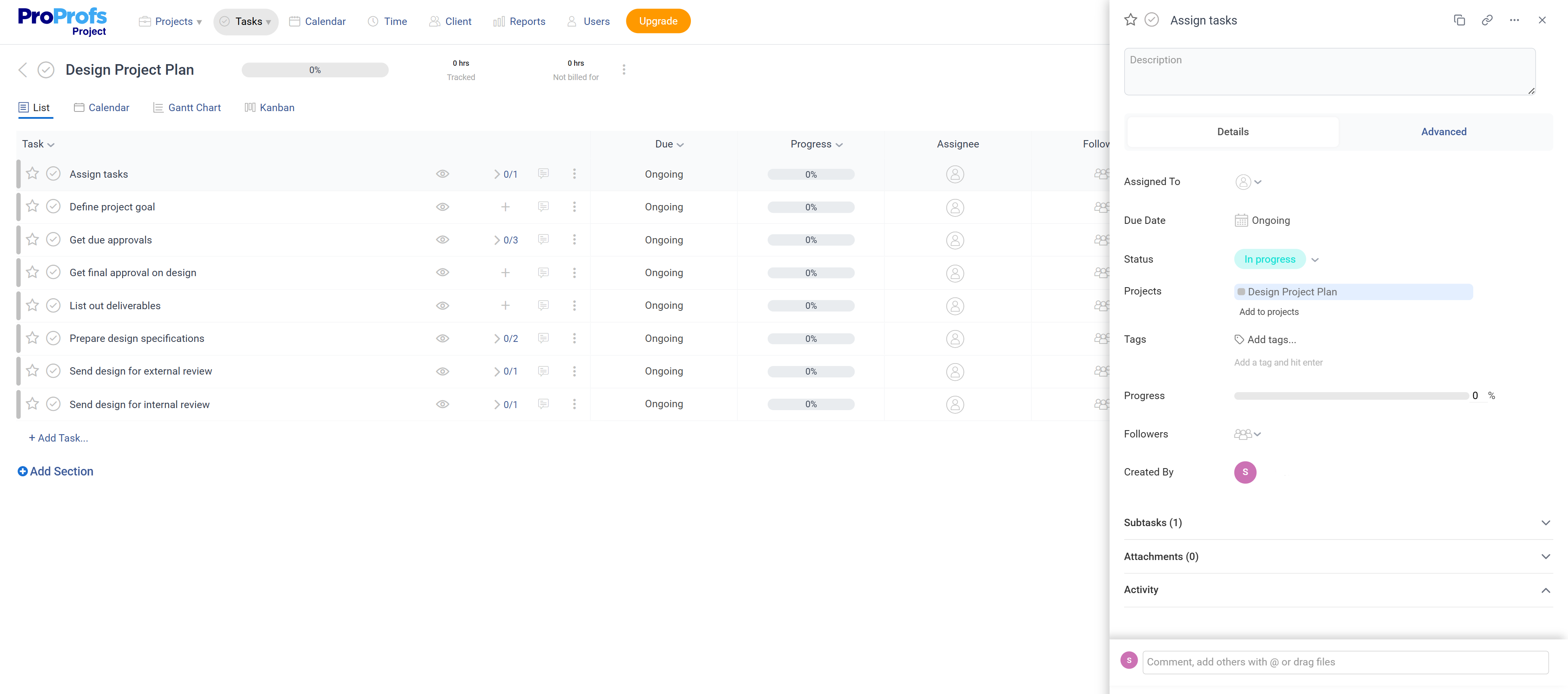 Assign tasks