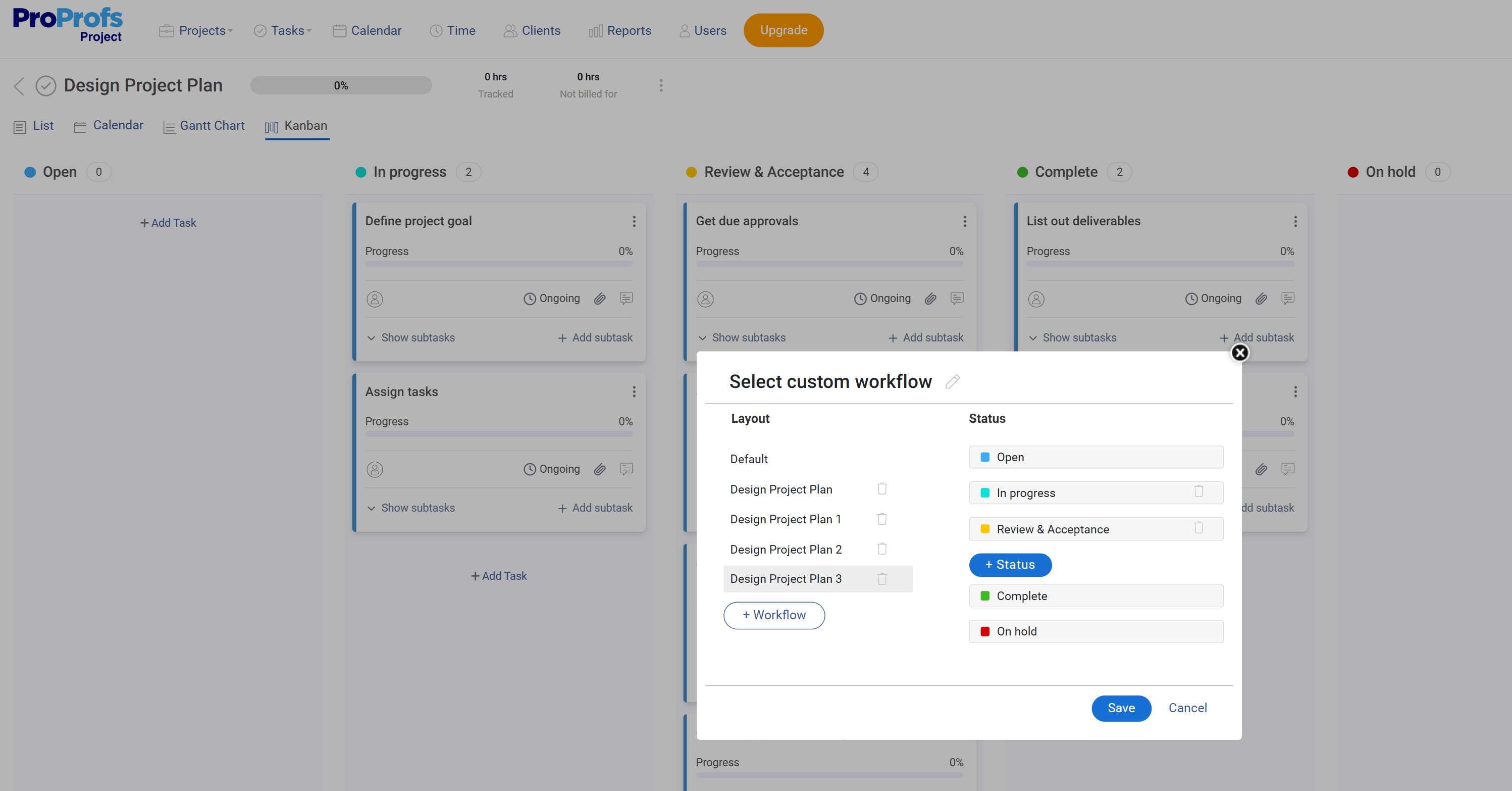 Create custom workflows for project planning