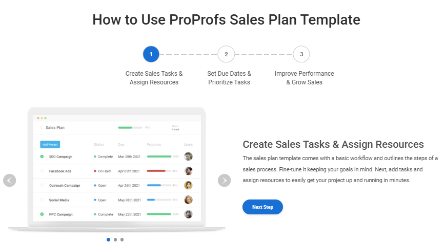 Sales Plan template for internal and external project management
