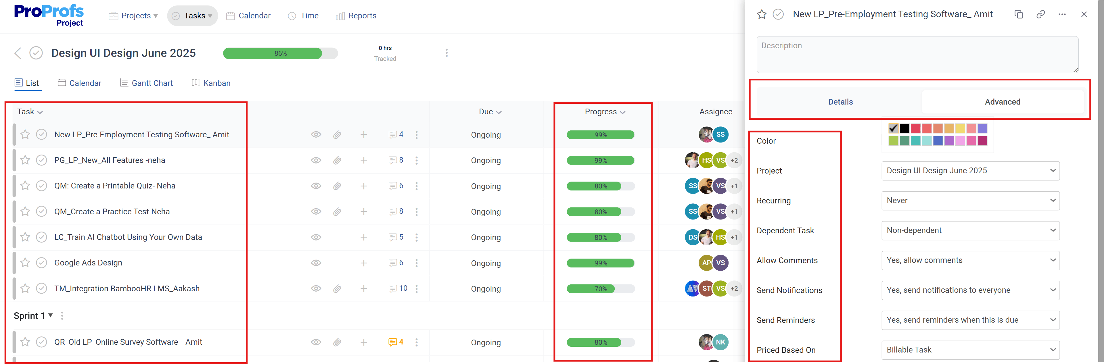 Edit full projects in Gantt Chart