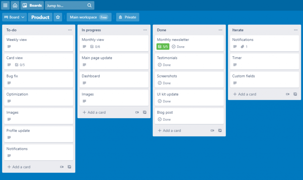 Trello Project Management Tool