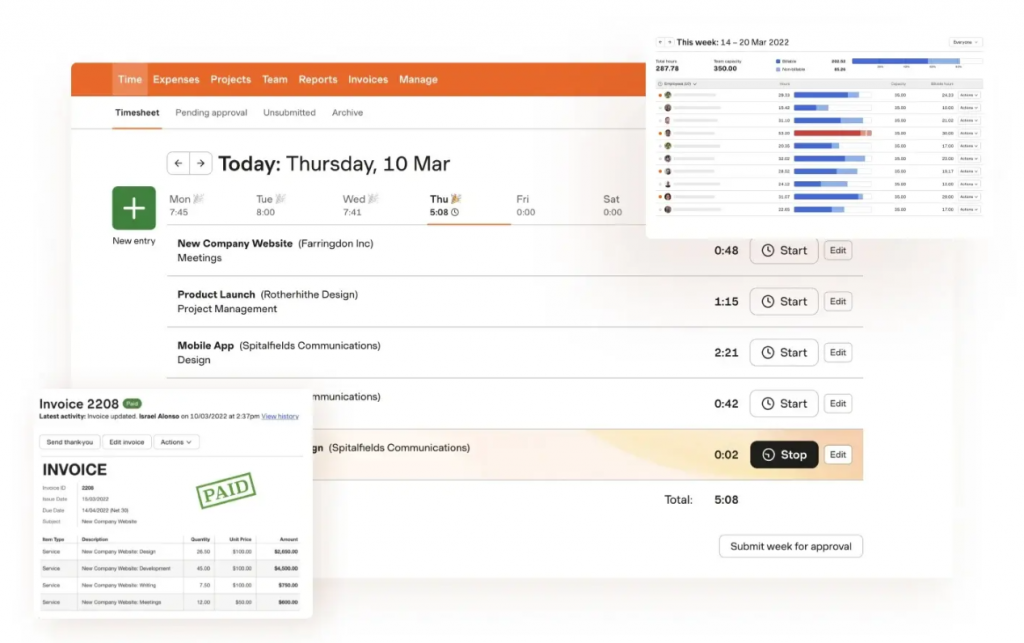 time management software Harvest