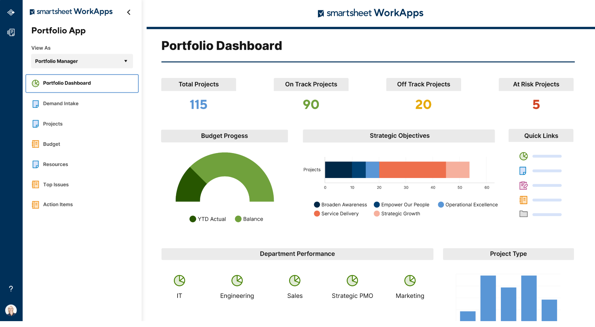 Smartsheet interface