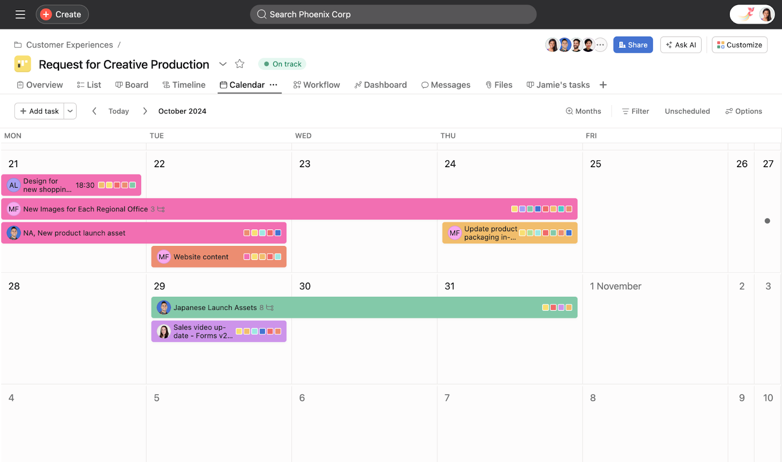 Asana interface
