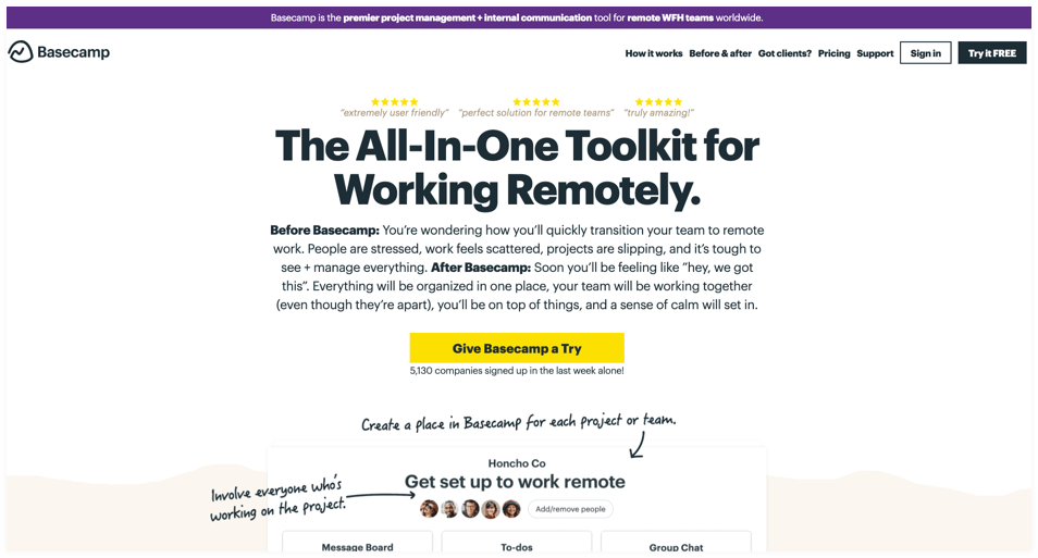 Basecamp-task monitoring software